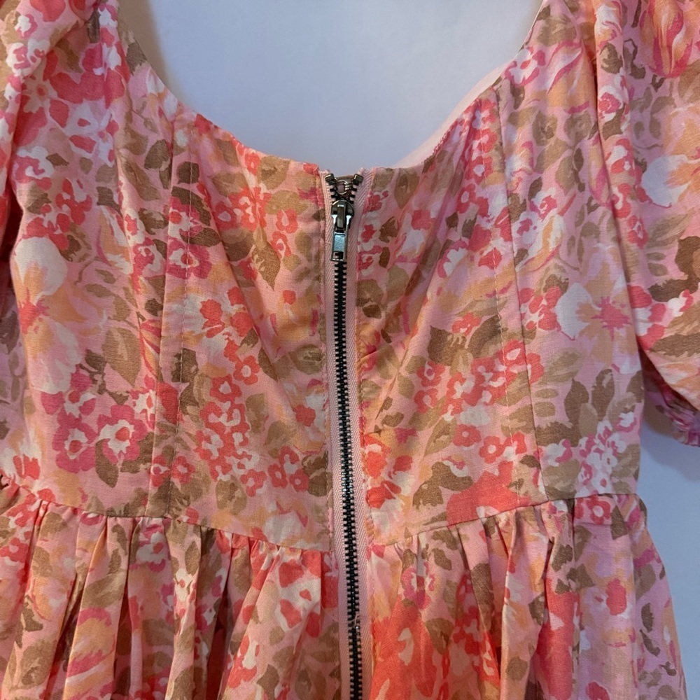 SHOWPO Coquette Phorchia Mini Floral Puff Sleeve Corset Dress Size 6 - Picture 14 of 16